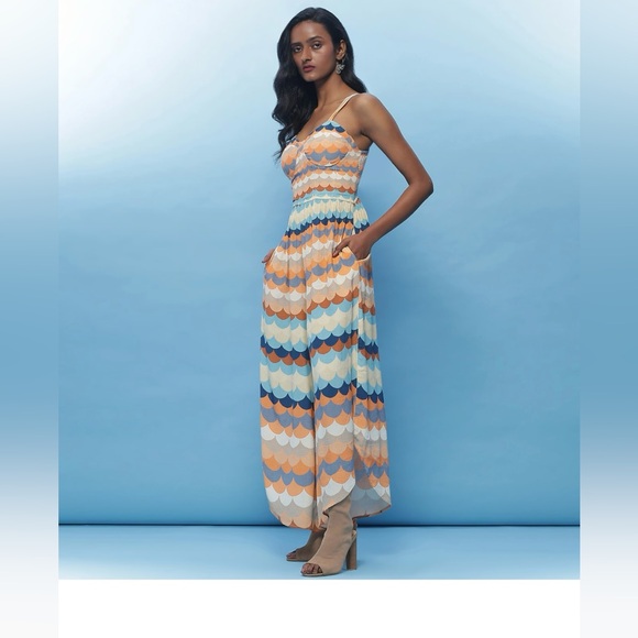 Label Ritu Kumar Orange Mariana Printed Jumpsuit - Picture 2 of 8